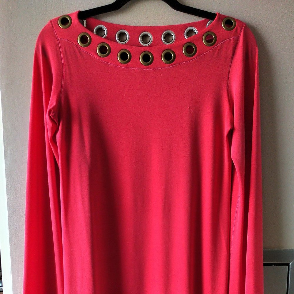 EVA VARRO coral tunic with grommets
